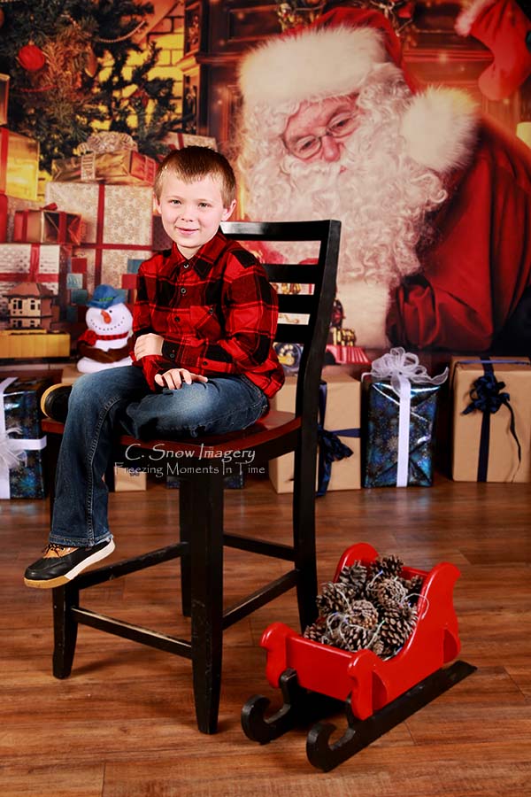 Santa Claus Toy Train Christmas Backdrop D987