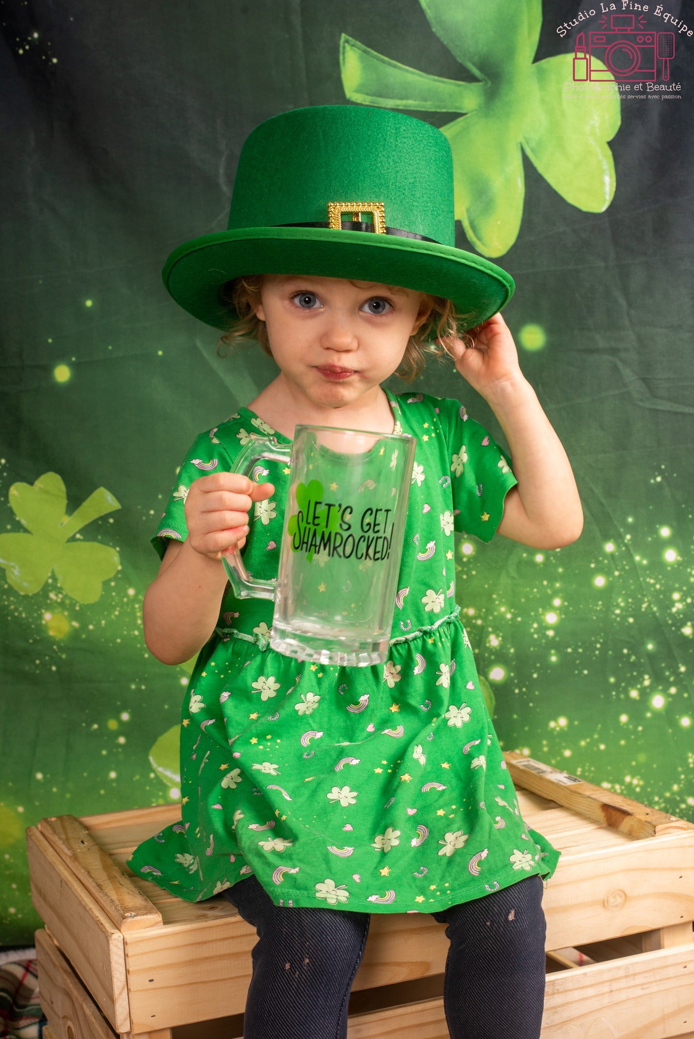Happy St. Patrick's Day Green Luck  Backdrop UK for Photo Booth SH166