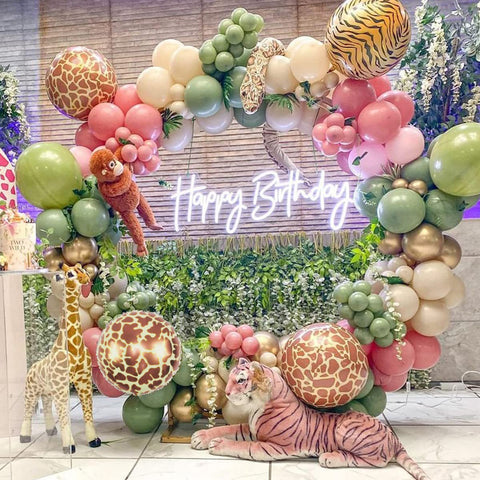 Jungle Tiger Stripe Balloon Chain Forest Animal Birthday Party Venue Decoration Set BA26