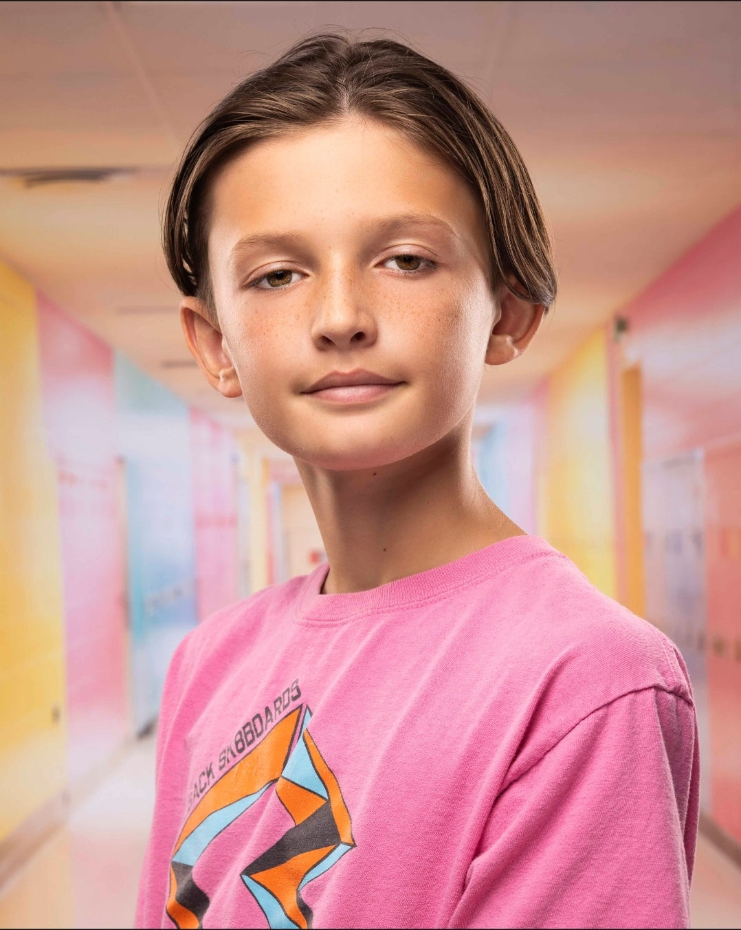 School Hallway Backdrop Colorful Locker Hallway Banners Back To School Photo Backdrop UK LXX58-143