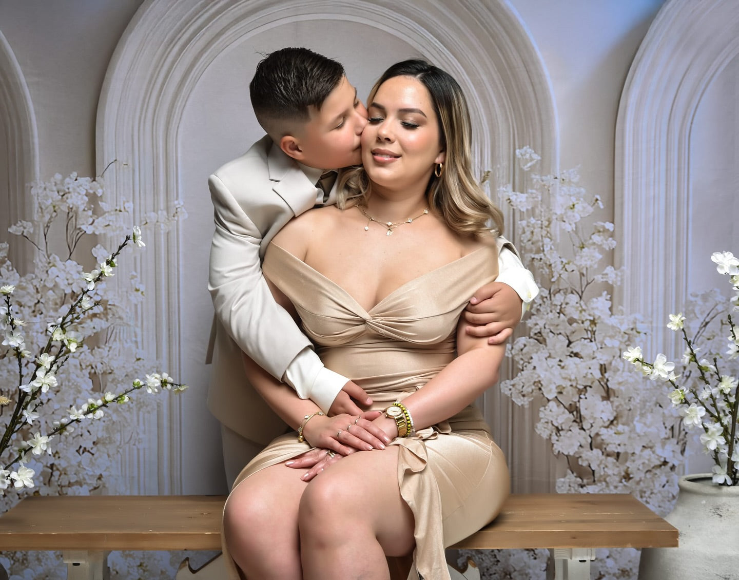 Boho Arch Photography Backdrop White Floral Backdrop UK BRP10-601