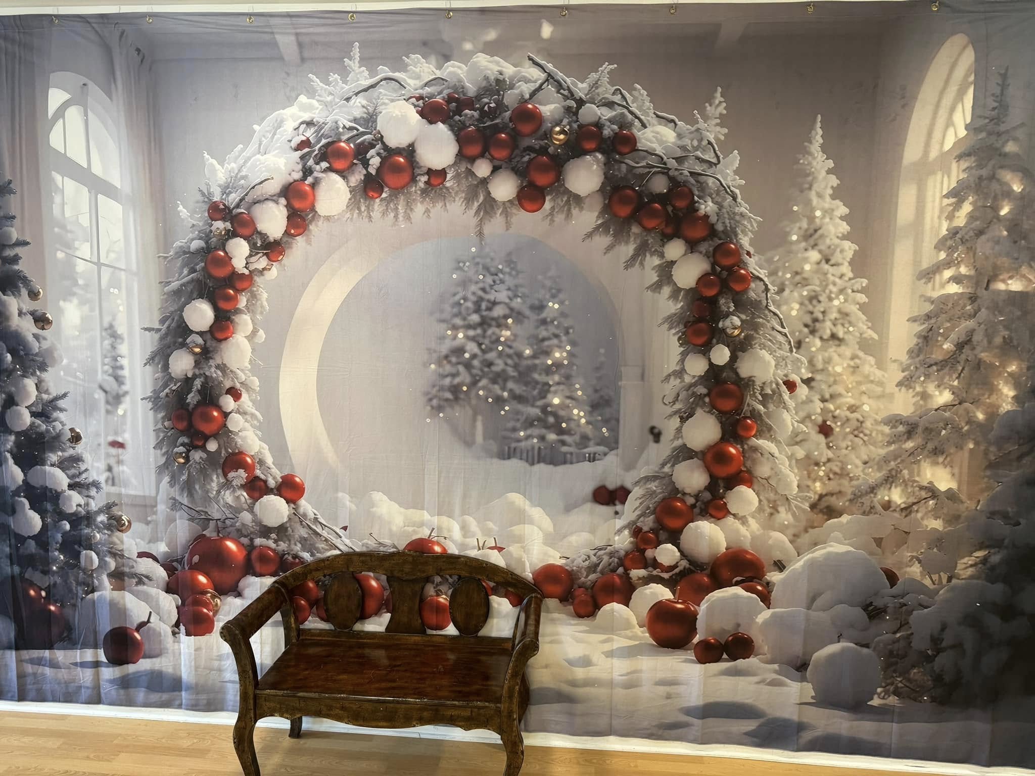 Christmas Balls Wreath Photography Backdrop UK RR7-742