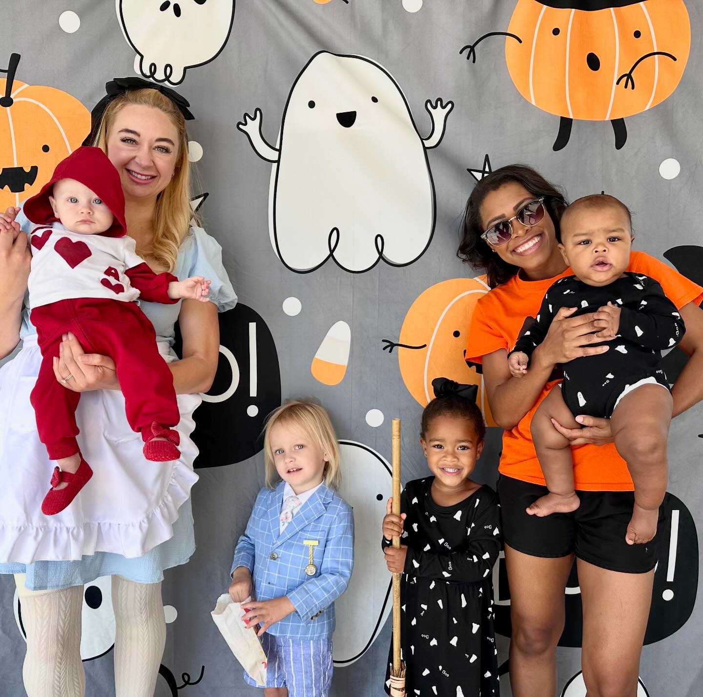 Halloween Cartoon Pumpkin Ghost Candy Backdrop UK M6-137