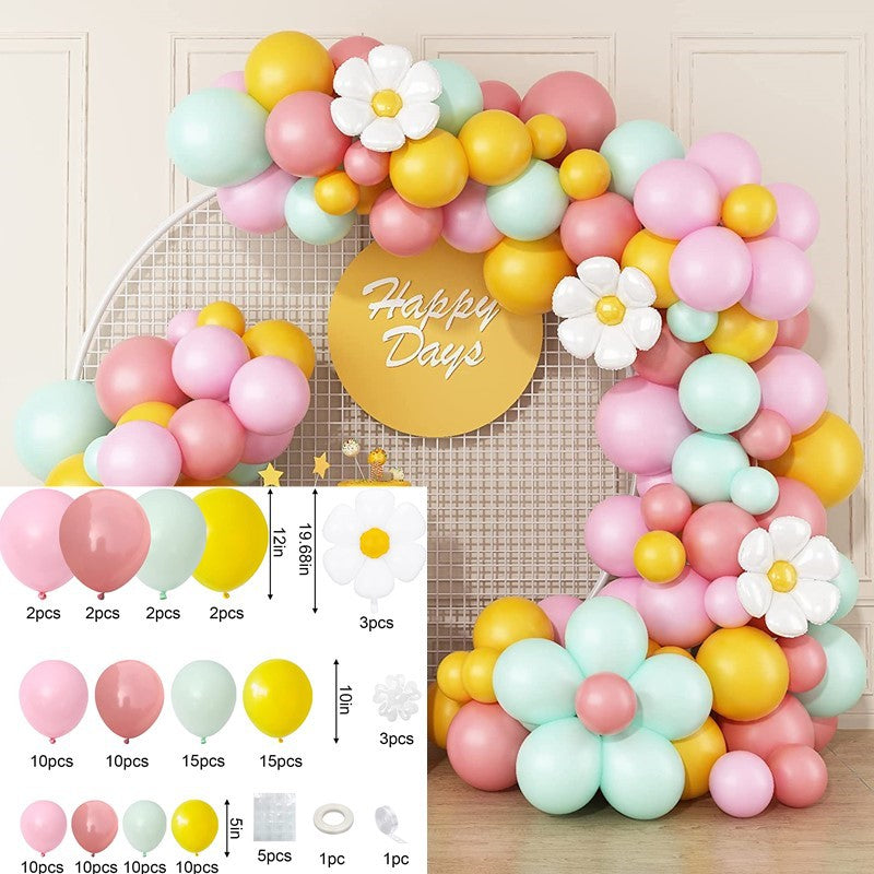 Colorful Macaron Daisy Balloon Chain BA23