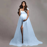 Short Sleeve Lace Mesh Maternity Photography Dress RB9