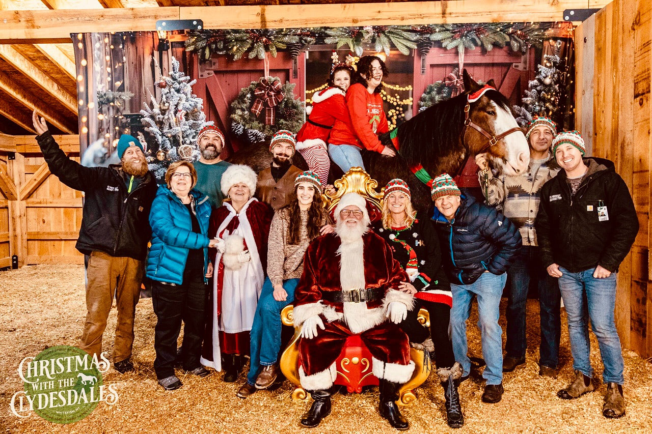 Christmas Red Barn Entrance Backdrop UK BRP7-224