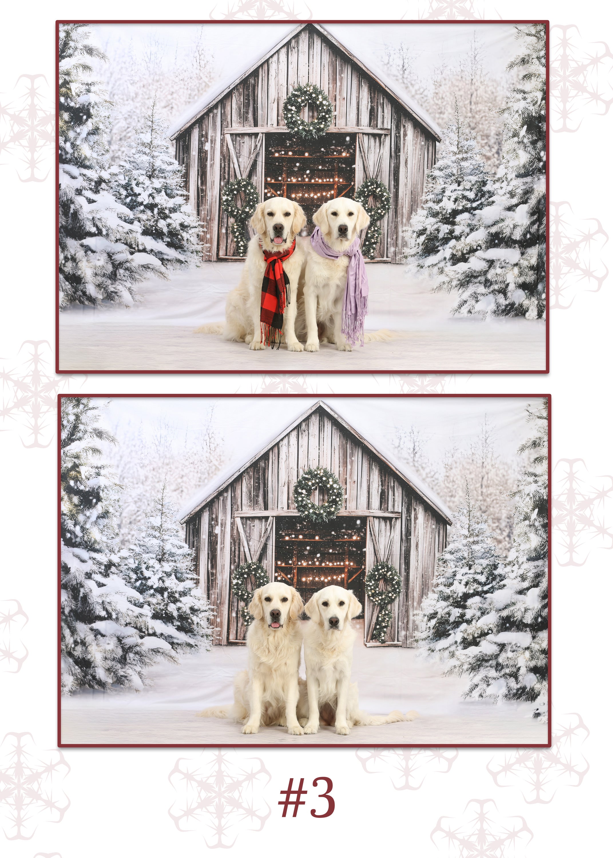 Christmas Tree Farm Backdrop Rustic Wooden Barn Holiday Wreaths Christmas Village Backdrop UK GQ58-46