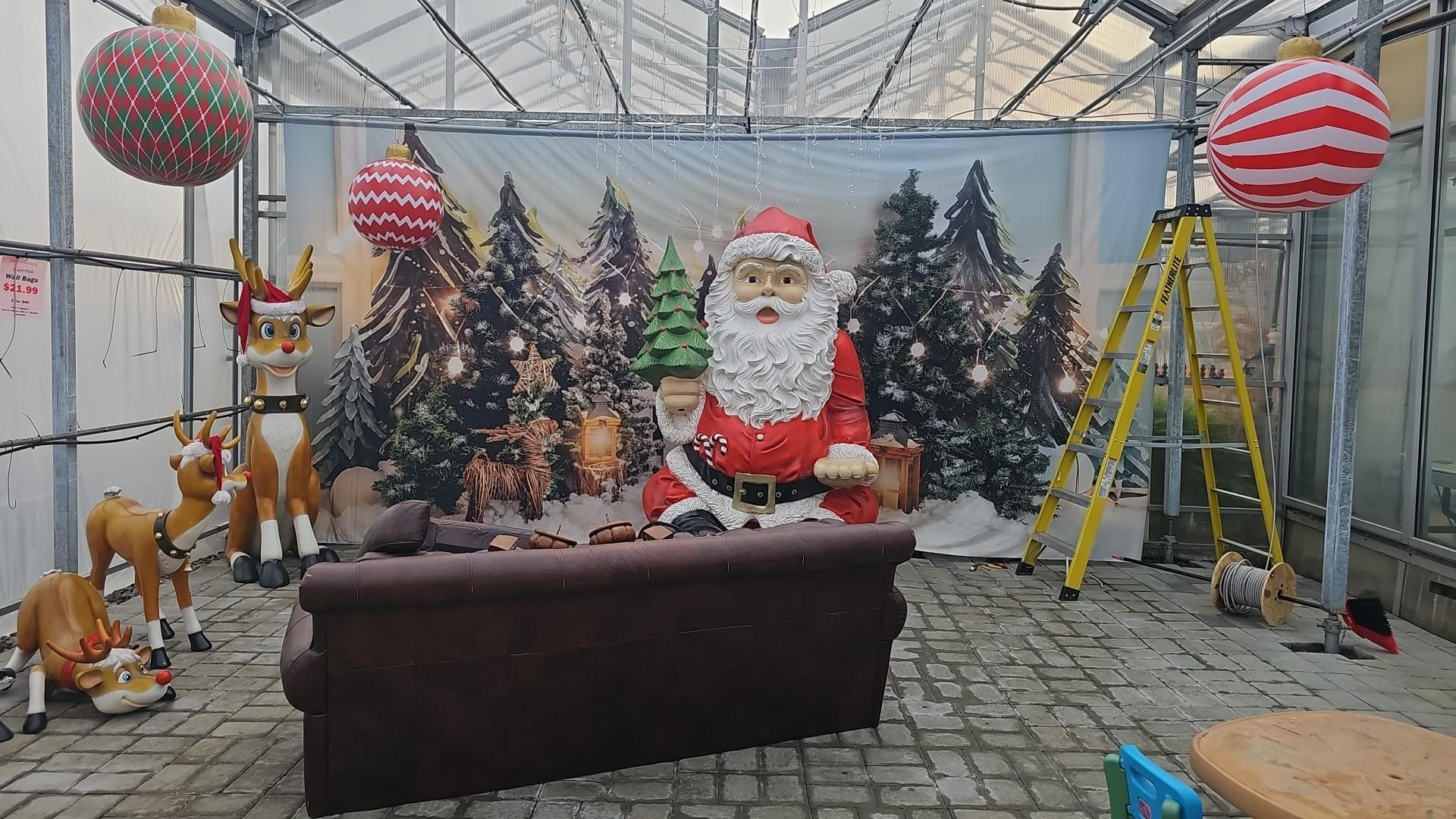 Snowy Forest Elk Christmas Photography Backdrop UK M6-90