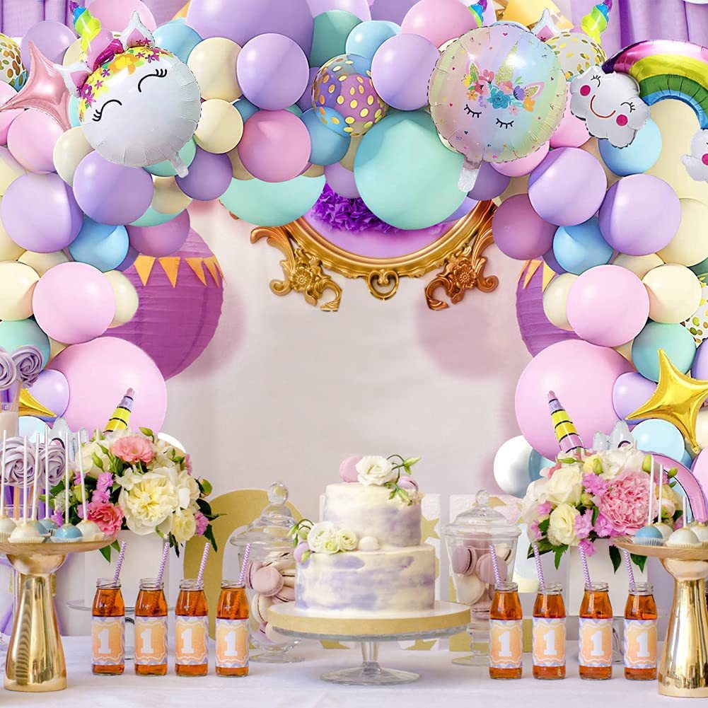 Unicorn Birthday Party Macaroon Rainbow Balloon Chain BA16