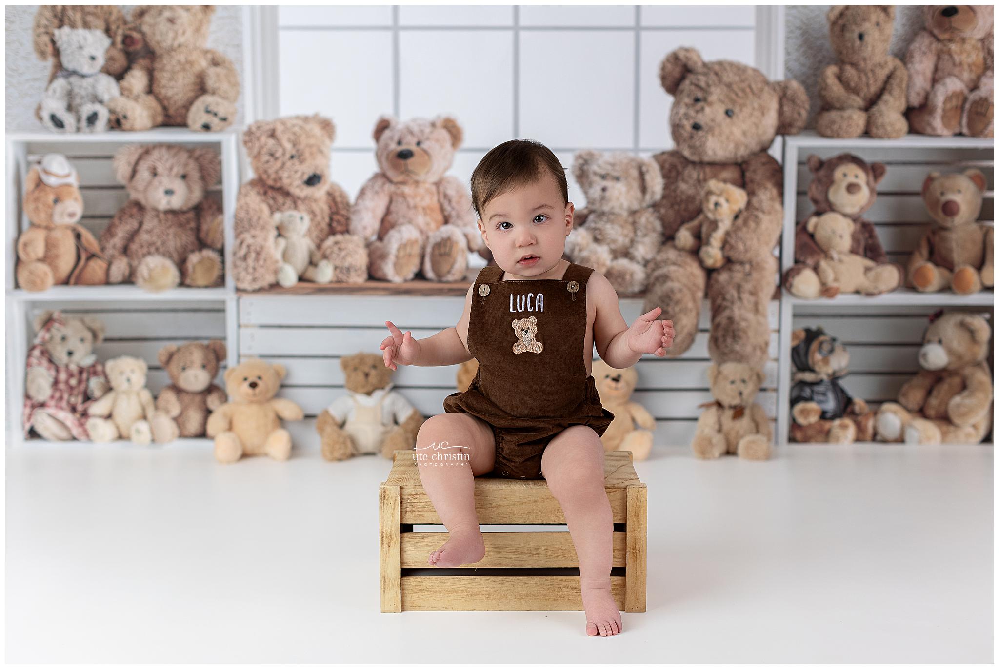 Kids Photo Backdrop Window Bench Teddy Bears Collection Children Backdrops UK MRR9-55