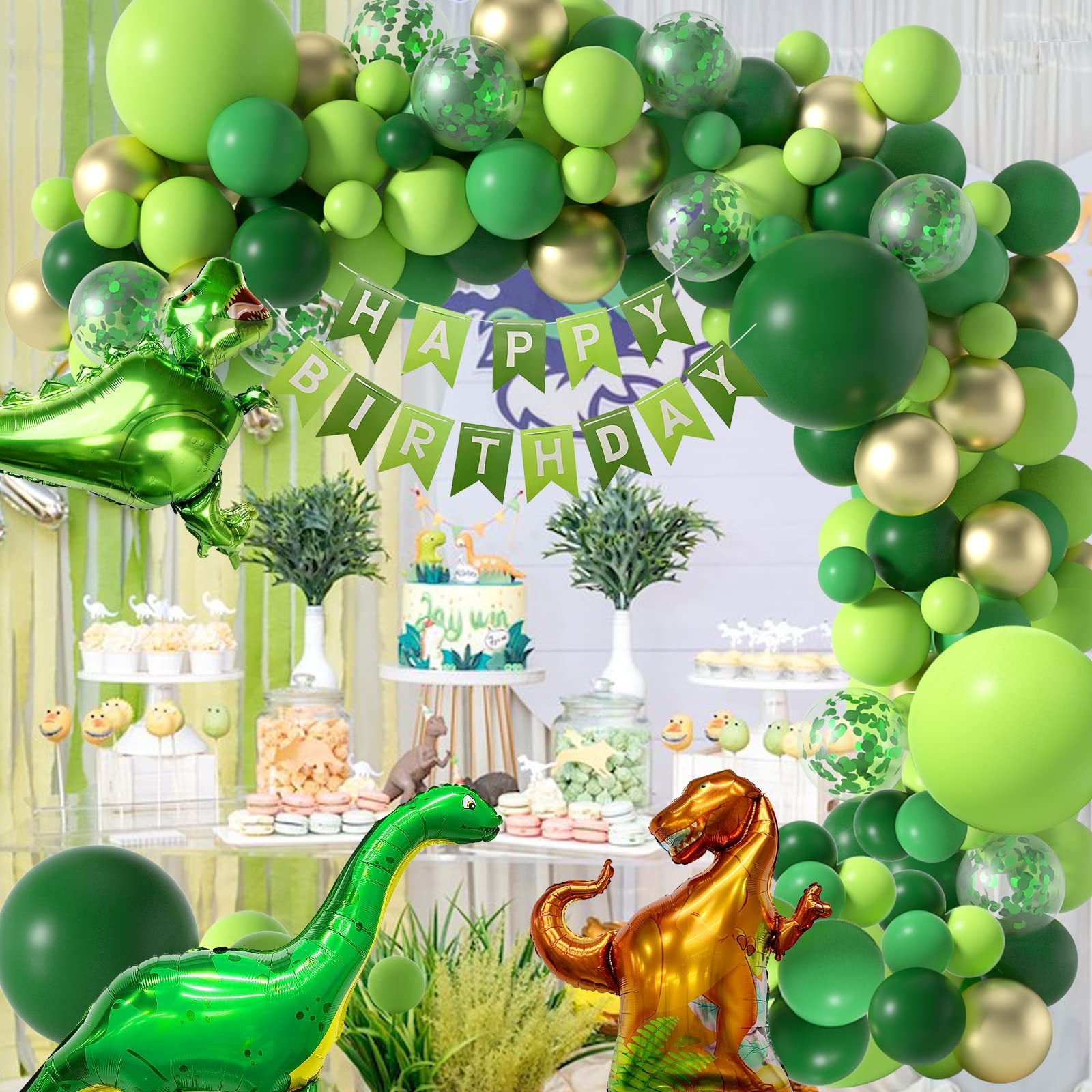 Jurassic World Dinosaur Jungle Theme Green Balloon Chain BA13