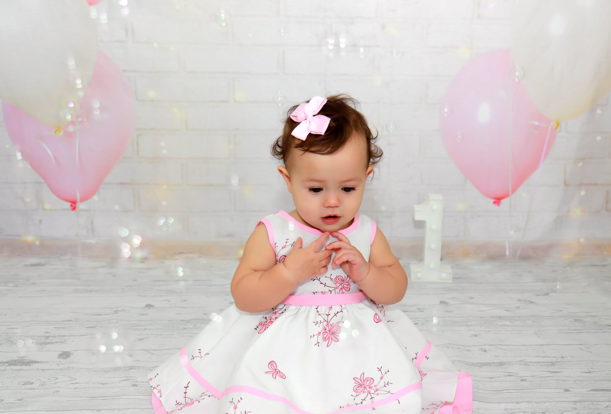 White Brick Wall Lights Balloons Photo Studio backdrop uk  GC-62