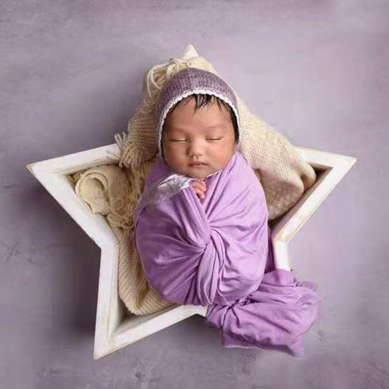 DBackdrop Wooden Star Shaped Newborn Photography Props SYPJ3（brown、yellow、white）