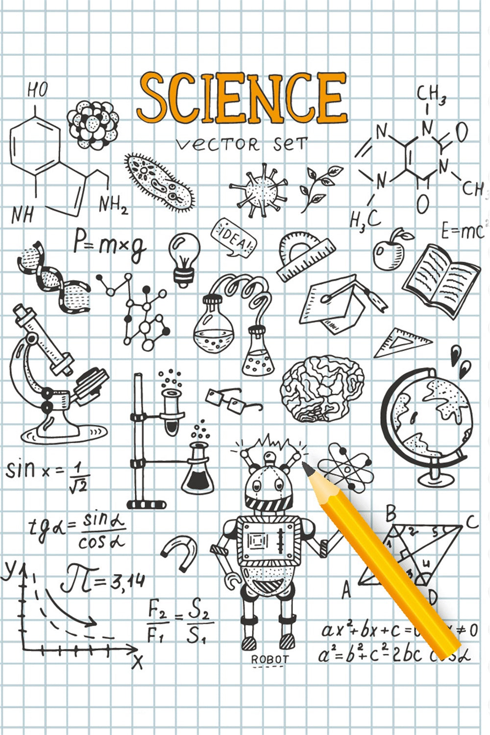 Back to School Science Notebook Backdrop UK BRP7-30