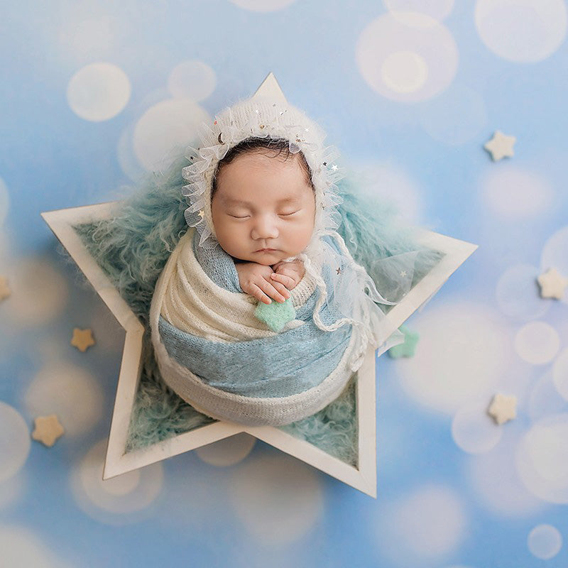 DBackdrop Wooden Star Shaped Newborn Photography Props SYPJ3（brown、yellow、white）