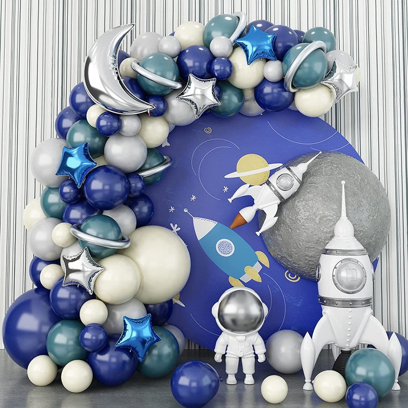 Silver Gray Cartoon Astronaut Series Balloon Chain BA25