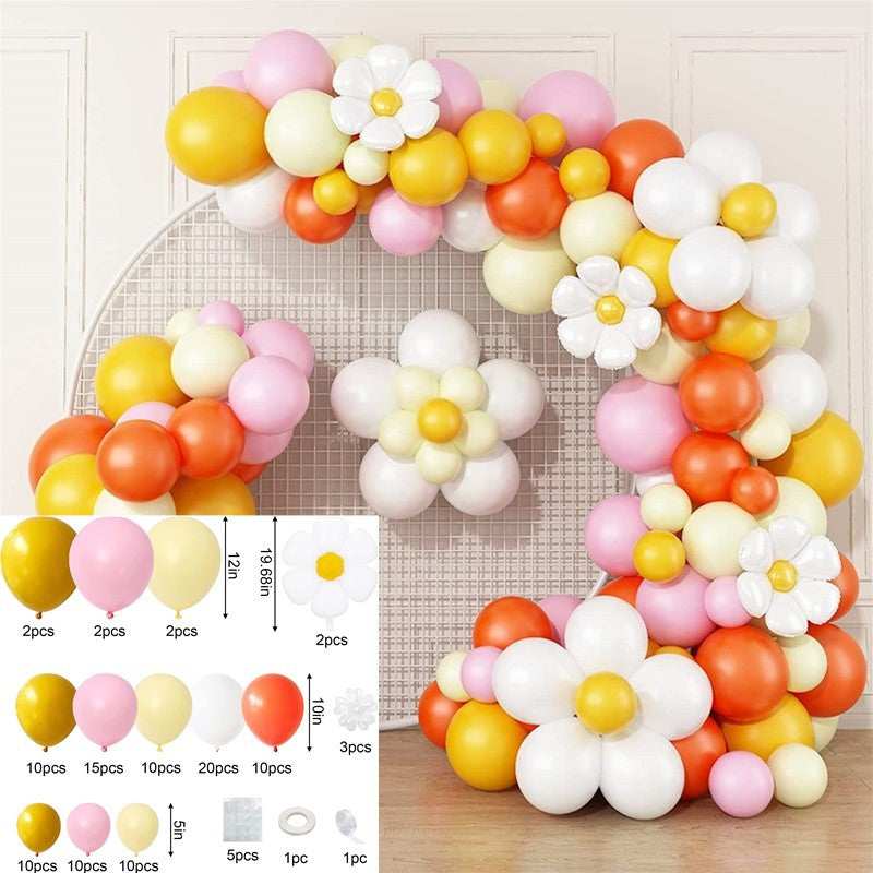 Colorful Macaron Daisy Balloon Chain BA23