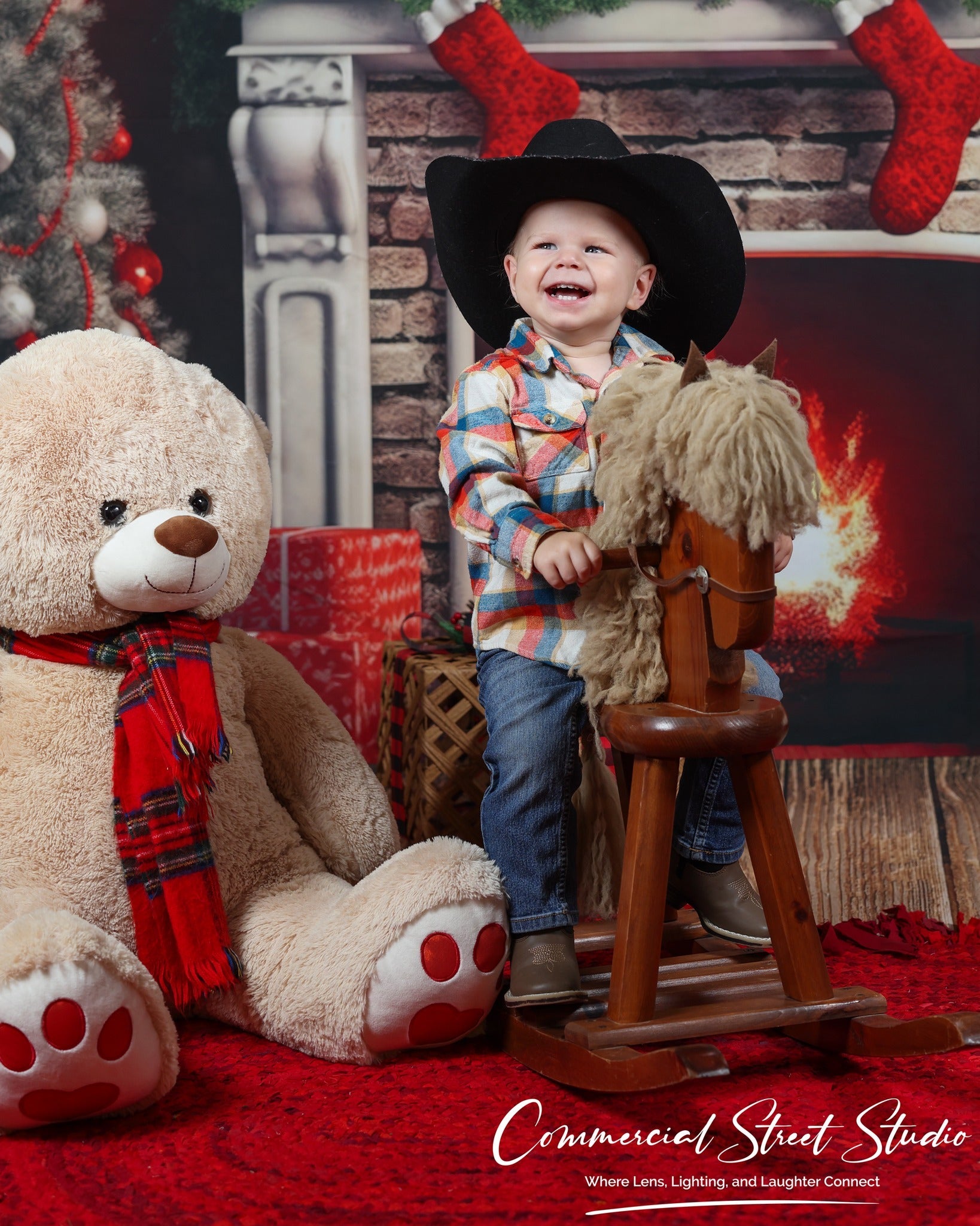 Nutcracker Backdrop Fireplace Red Vintage Wall Christmas Backdrop Ideas UK MRR9-69