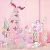 Pink Mermaid Balloon Chain Garland Set Baby Shower Party Decoration BA41