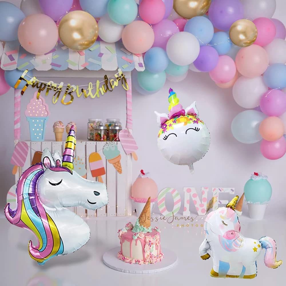 Unicorn Birthday Party Macaroon Rainbow Balloon Chain BA16