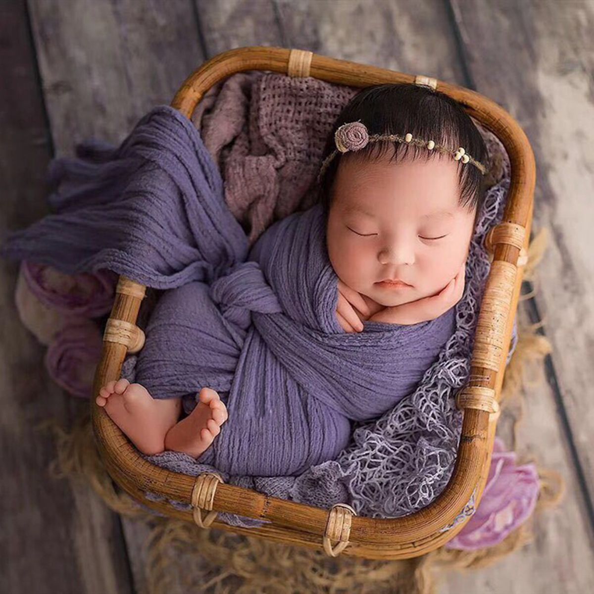 DBackdrop Bamboo Basket Newborn Photo Prop SYPJ9