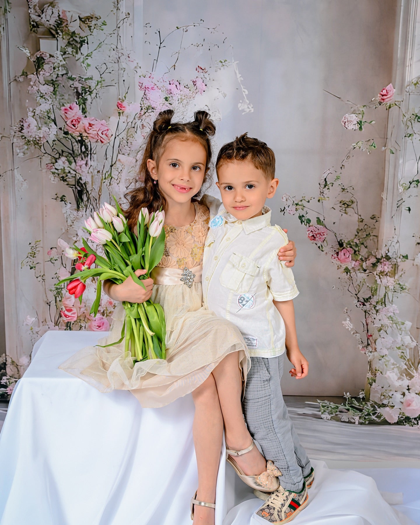 Mothers Day Backdrop Blooming Pink Roses Archway Backdrop UK GQ2-183