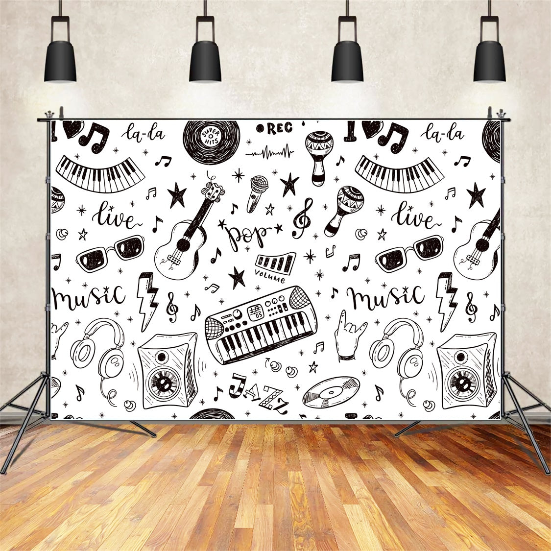 Musical Doodles Back to School  Backdrop UK BRP7-26