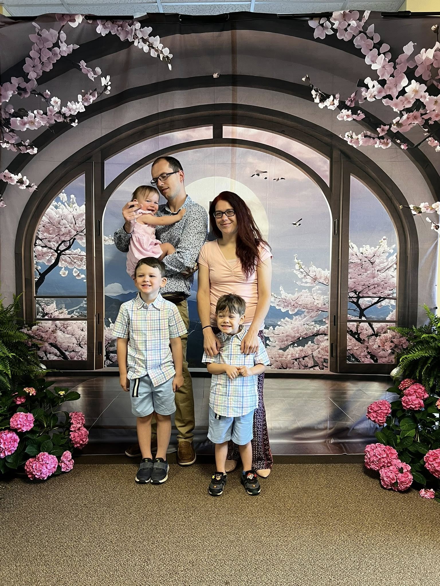 Easter Backdrop Cross Blossom Framed Window Backdrop UK BRP11-322