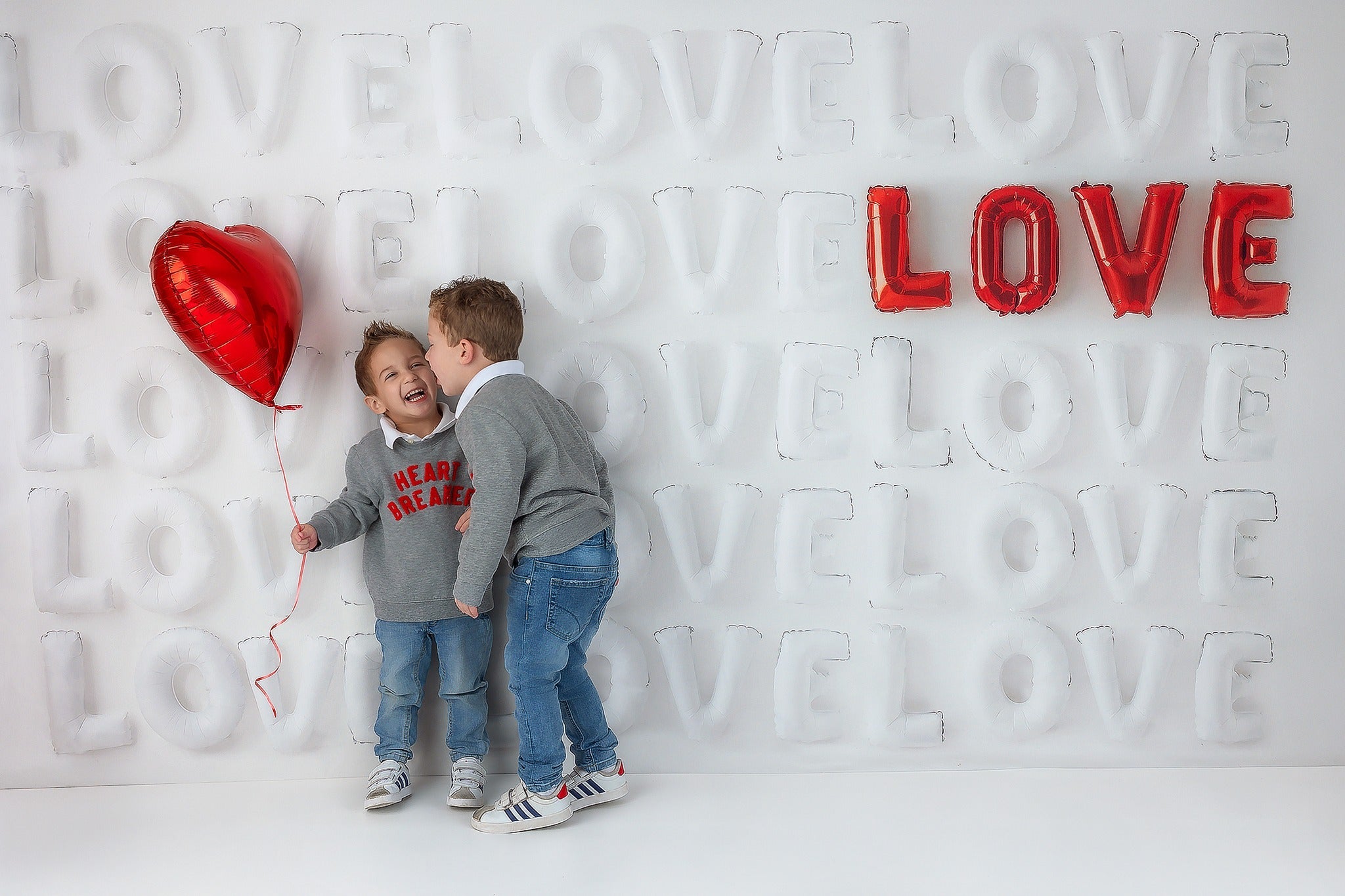 Valentine Backdrop White Red Love Letters Backdrop Valentine's Day Backdrop UK MRR9-53