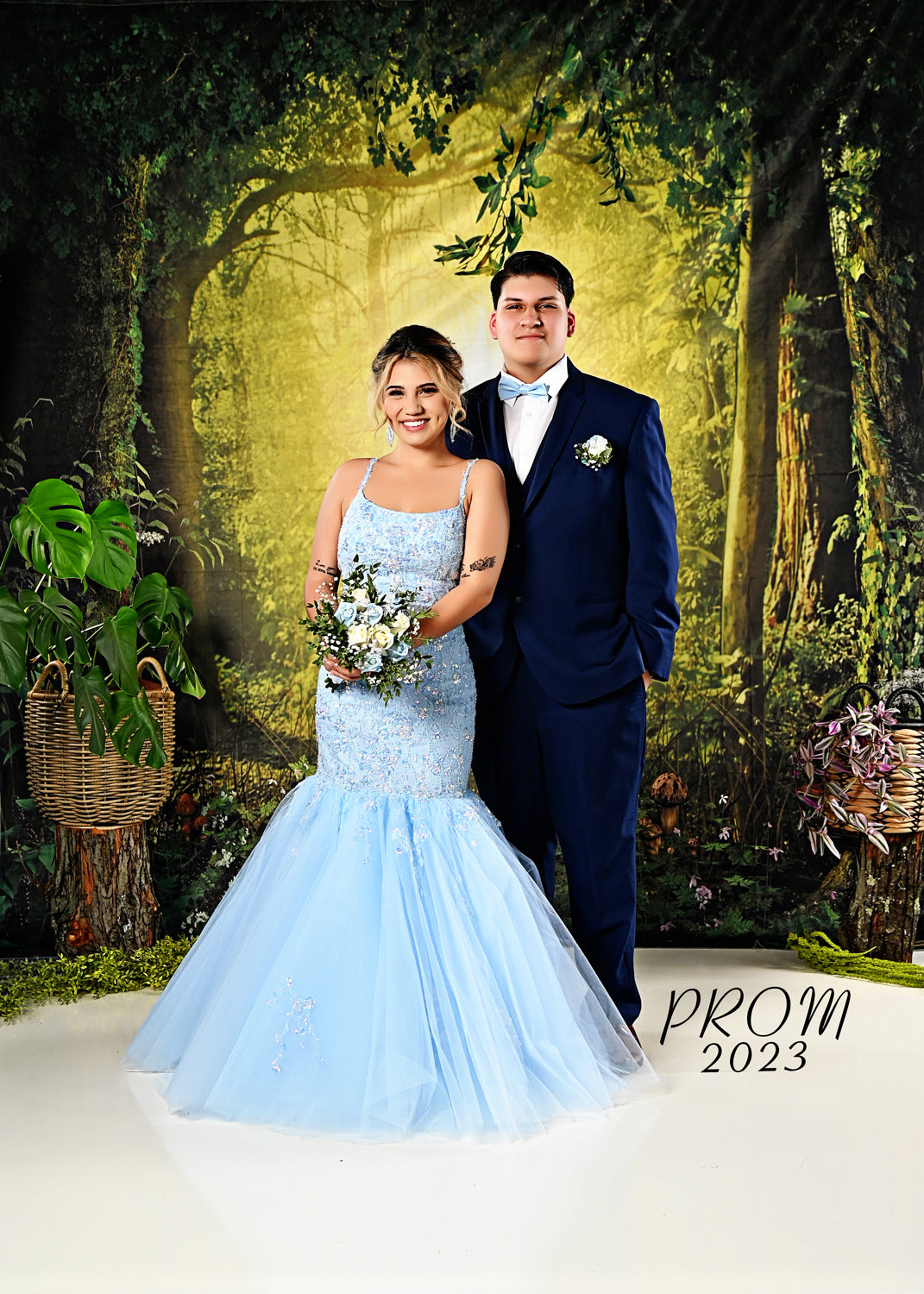 Magical Woodland  Light Green Photography Backdrop SH-752