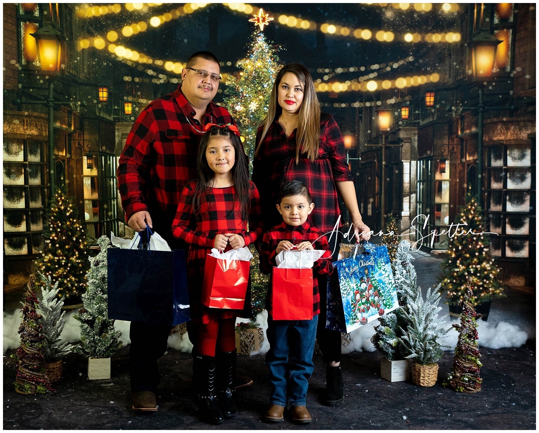 Christmas Tree Backdrop Festive Night Street Christmas Backdrop UK MRR10-42