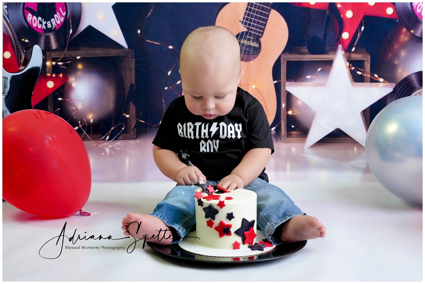 Cake Smash Backdrops Music Party Balloons Birthday Photo Backdrop UK MRR10-51