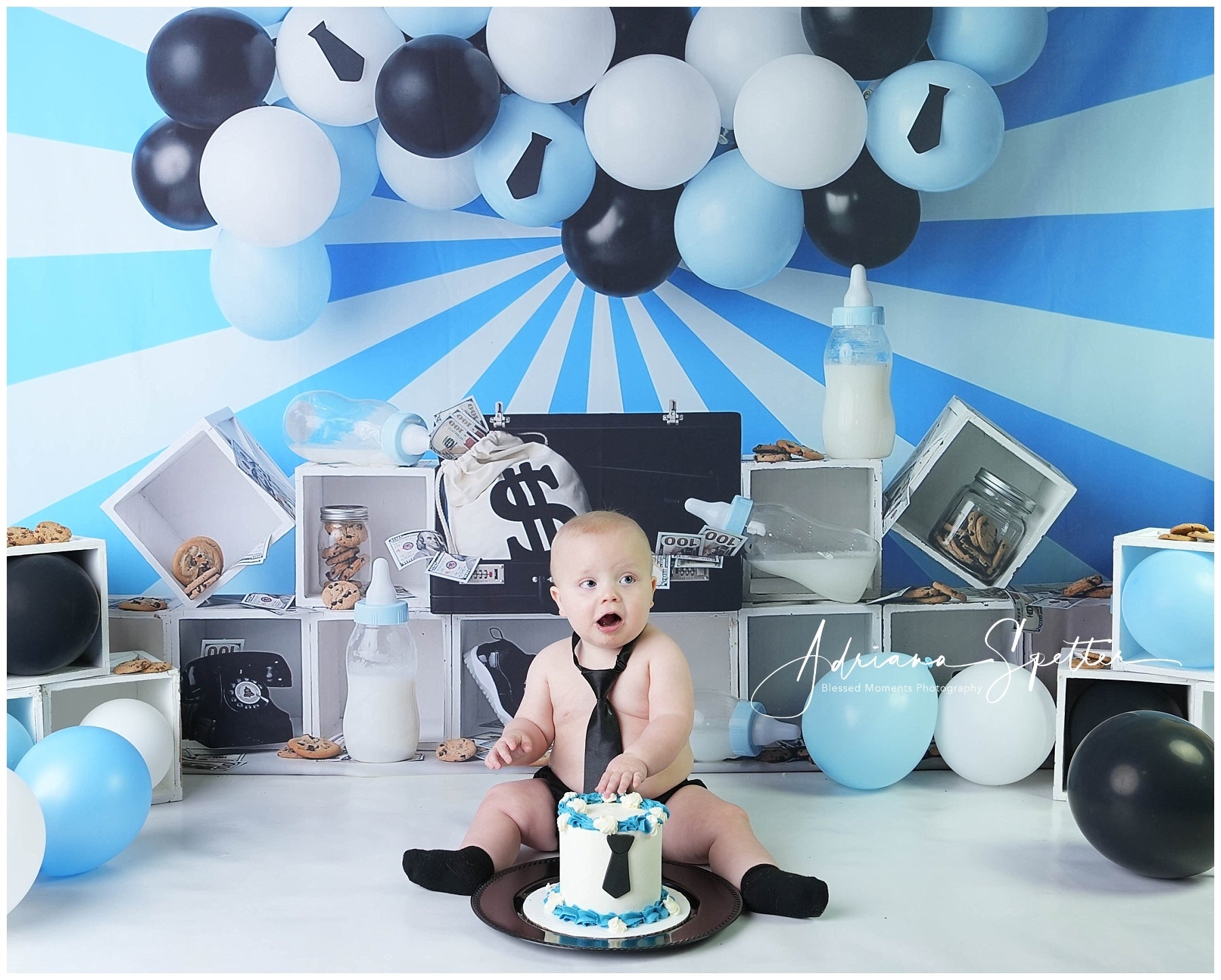 Cake Smash Backdrop Money Baby Theme Party Birthday Backdrop UK MRR10-47