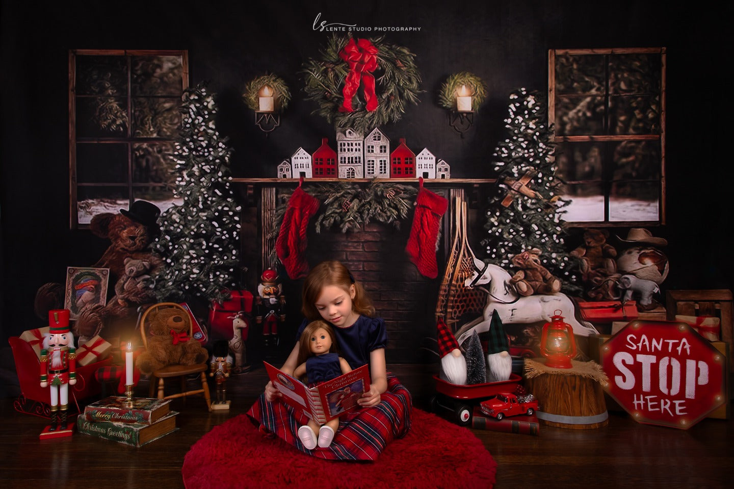 Christmas Trees Room Decoration Backdrop for Photography UK G-1434