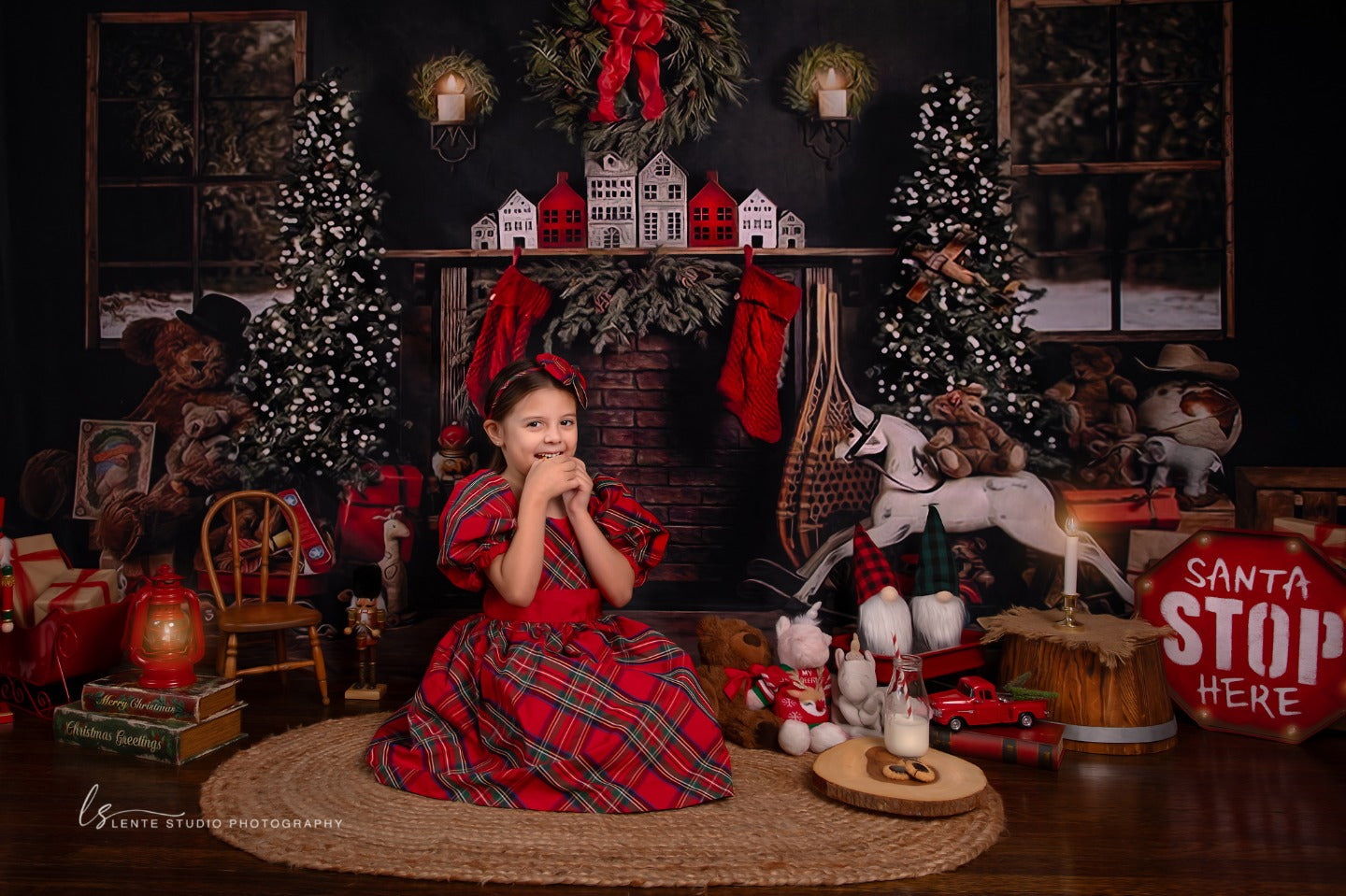 Christmas Trees Room Decoration Backdrop for Photography UK G-1434