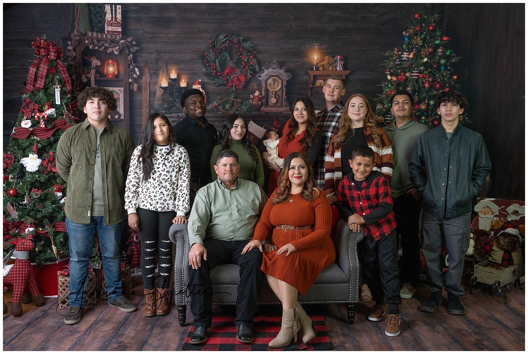 Christmas Backdrop Wood House Fireplace Stockings Christmas Photo Backdrop UK MRR10-52