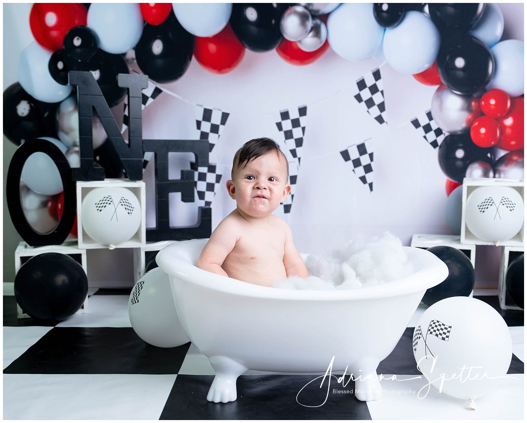 Cake Smash Backdrops Race Car Balloon Arch Birthday Backdrop UK MRR10-21