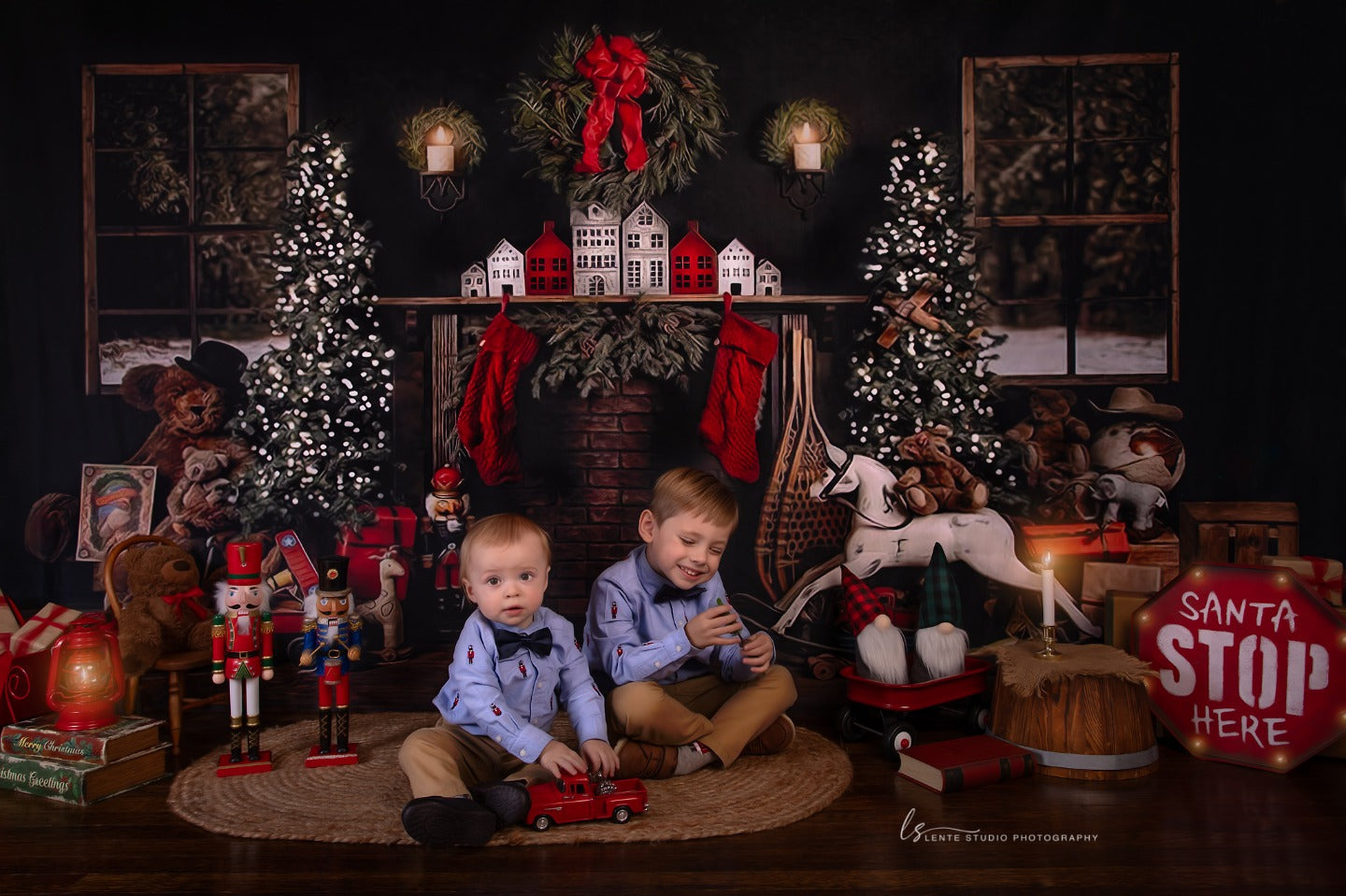 Christmas Trees Room Decoration Backdrop for Photography UK G-1434