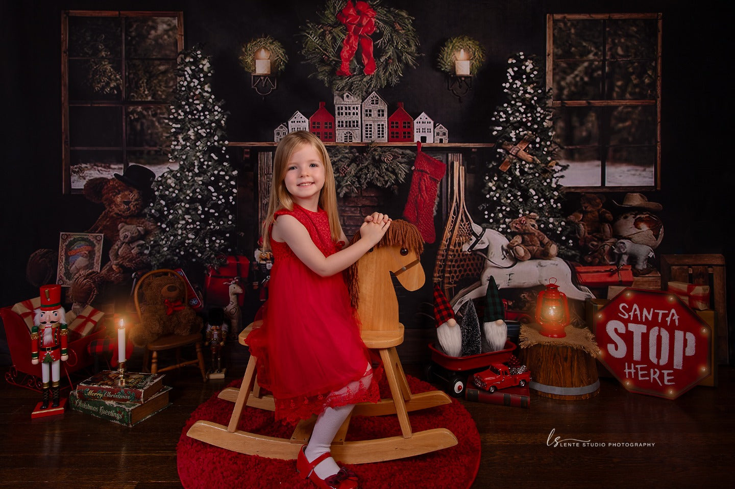 Christmas Trees Room Decoration Backdrop for Photography UK G-1434