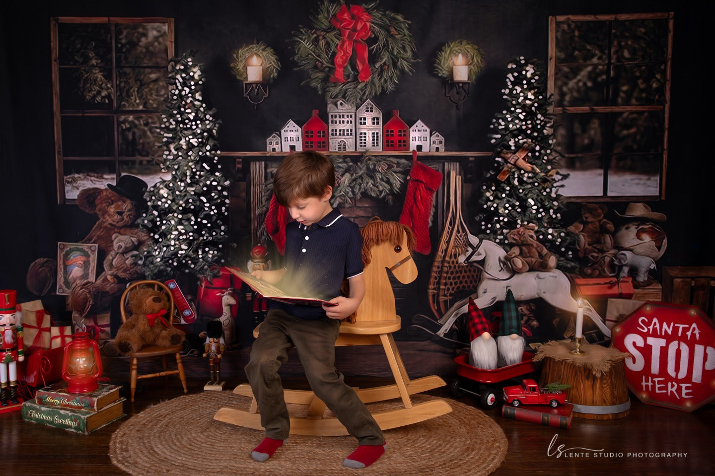 Christmas Trees Room Decoration Backdrop for Photography UK G-1434