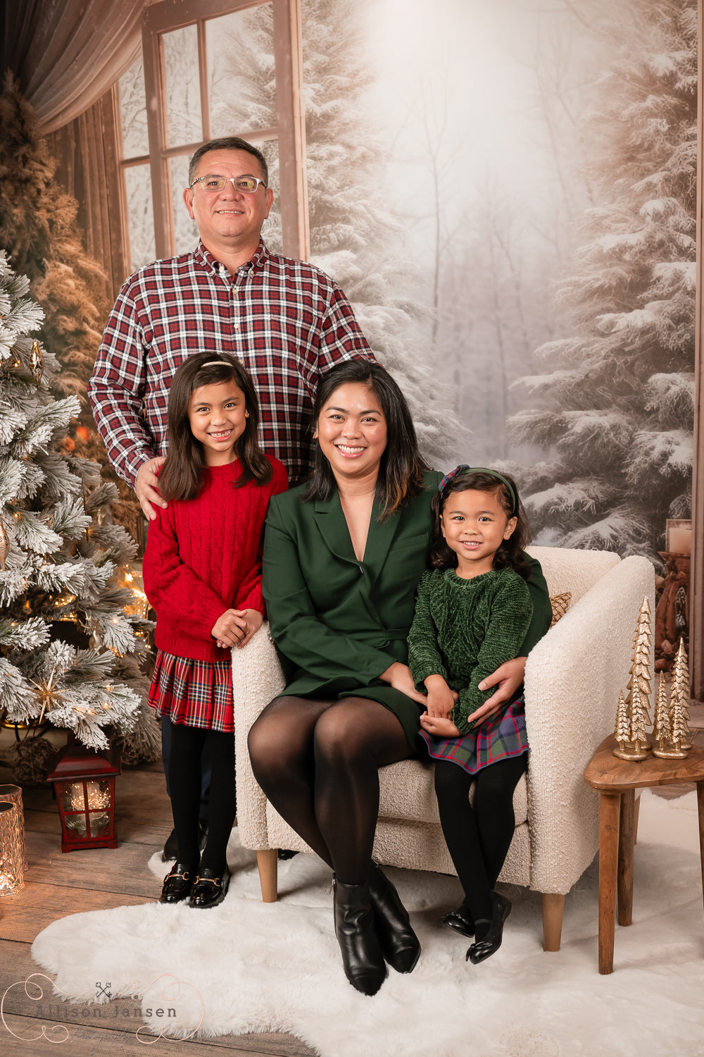 Winter Forest Backdrop Open Doors Snowy Pines Winter Backdrop UK MRR9-97