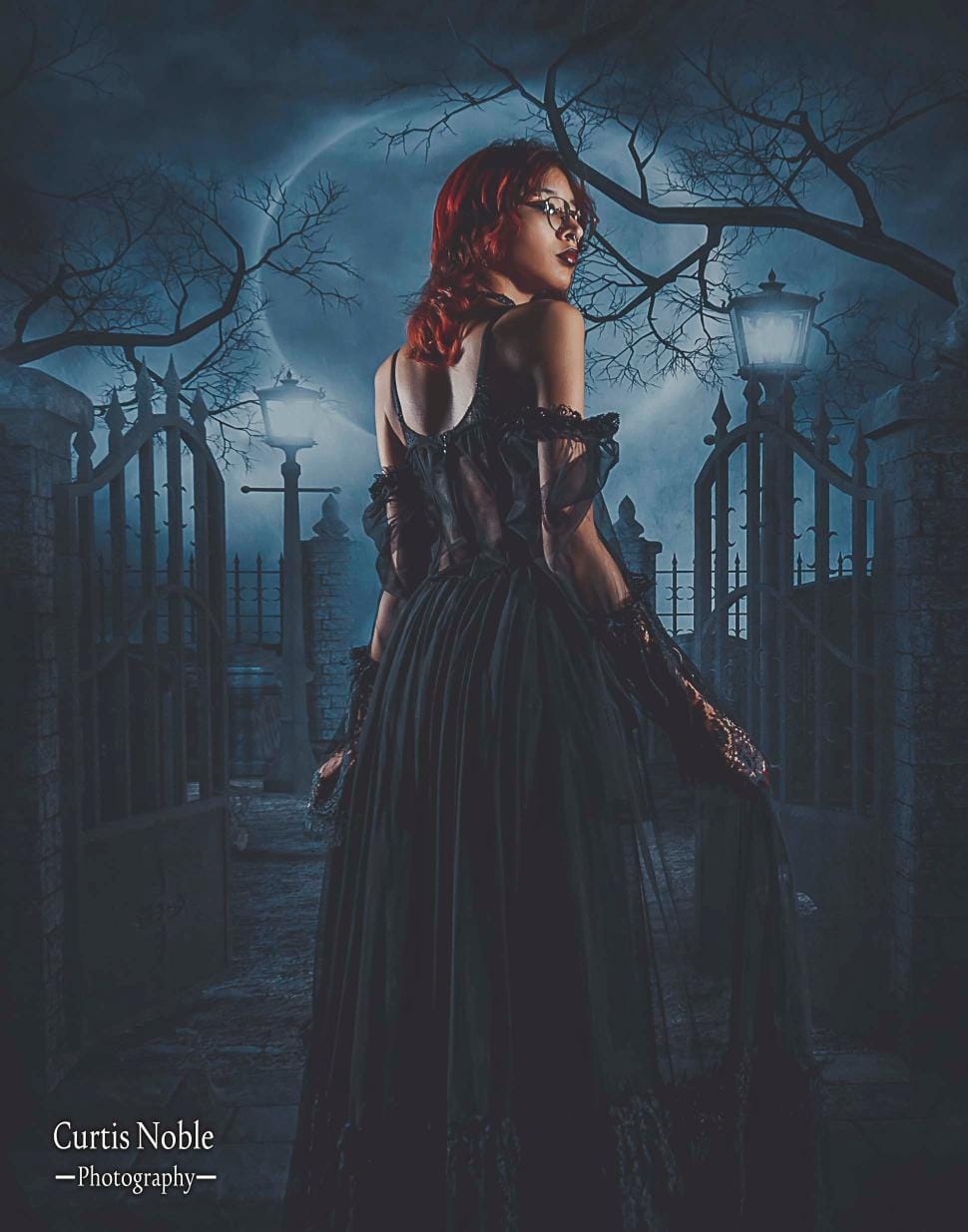 Festival Backdrop UK Halloween Dark Night Background Pale Moonlight DBD-P19074
