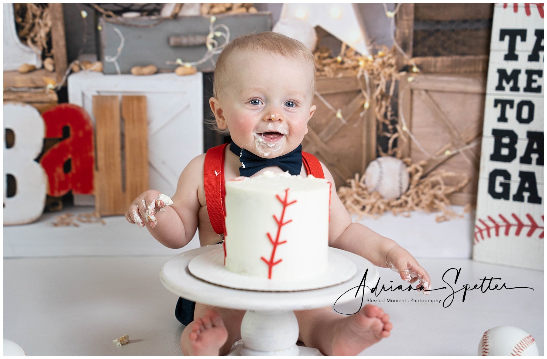 1st Birthday Backdrop Baseball Rookie Celebration Cake Smash Backdrop UK MRR9-117