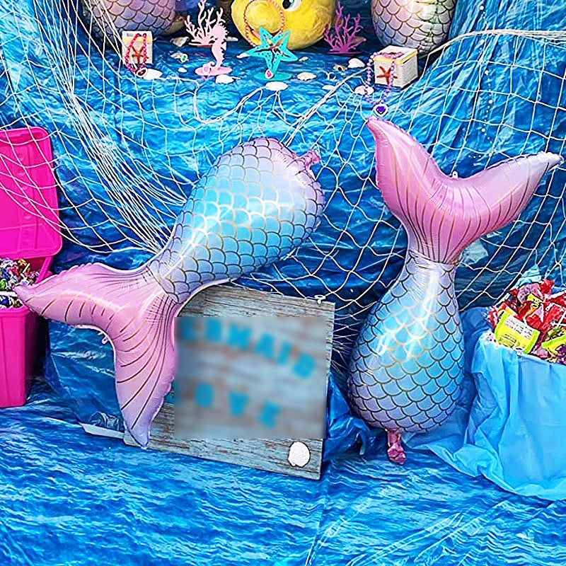 Ocean Party Mermaid Tail Arch Aluminum Balloon Chain BA14