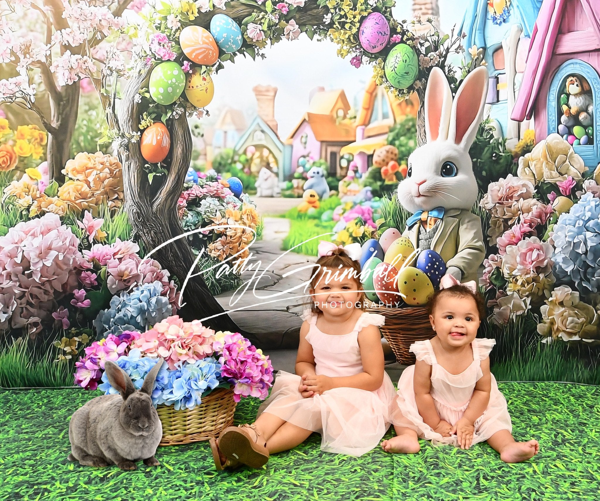 Easter Backdrops Ideas Bunny Arch Flower Garden Backdrop UK BRP12-739
