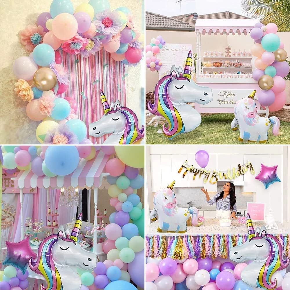 Unicorn Birthday Party Macaroon Rainbow Balloon Chain BA16