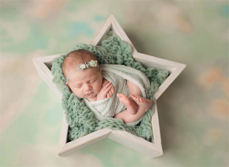 DBackdrop Wooden Star Shaped Newborn Photography Props SYPJ3（brown、yellow、white）