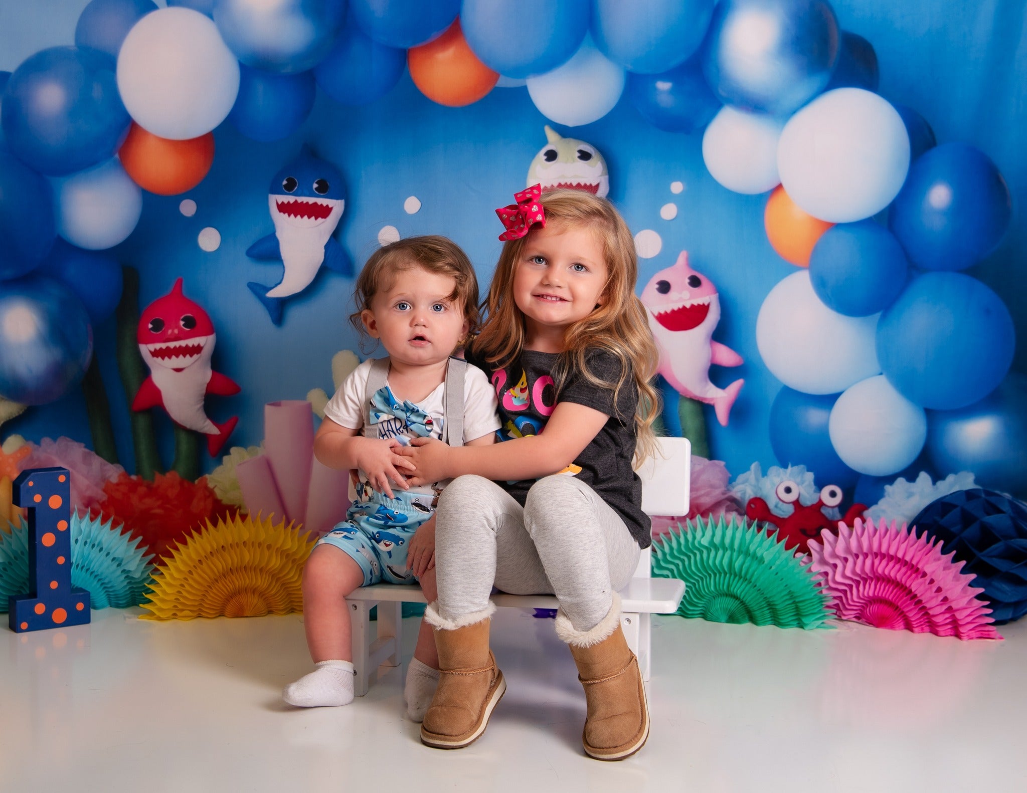 Little Shark Backdrop for Children Photography UK M5-24