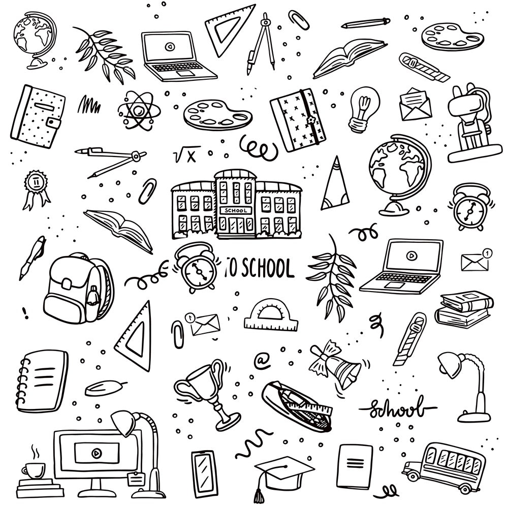 Back to School Supplies Photography Backdrop UK BRP7-10