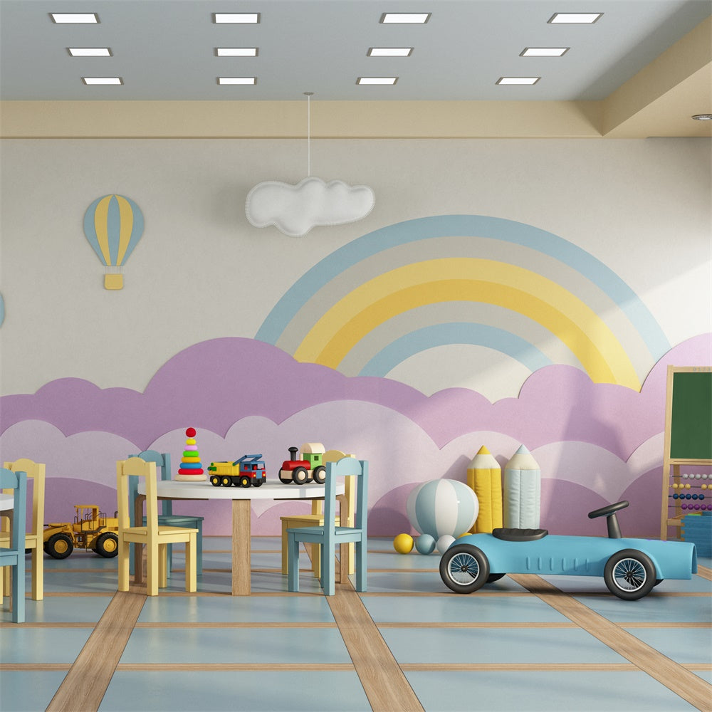 Back to School Rainbow Playroom Backdrop UK BRP7-39